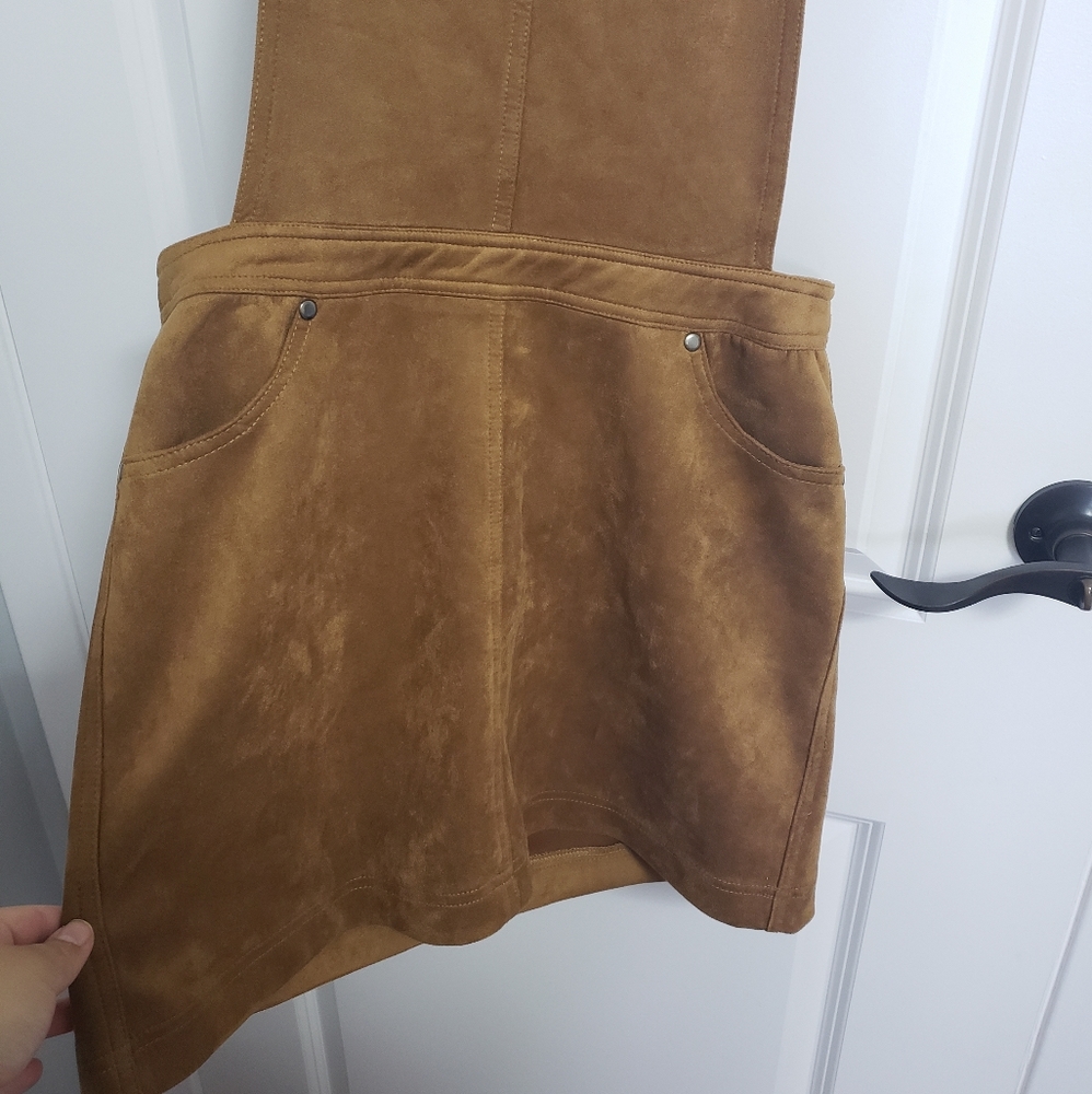 JACK BY BB DAKOTA Brown Faux Suede Pinafore Dress - Picture 2 of 8